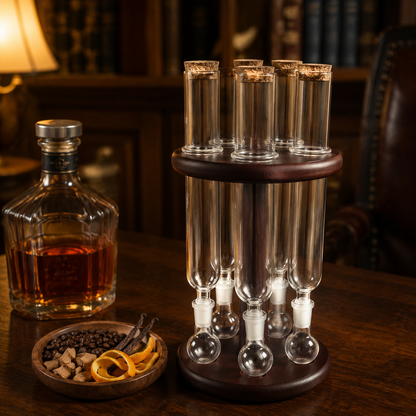 Cigar flavoring humidor tube set with whiskey coffee cedar citrus DIY flavor inspiration