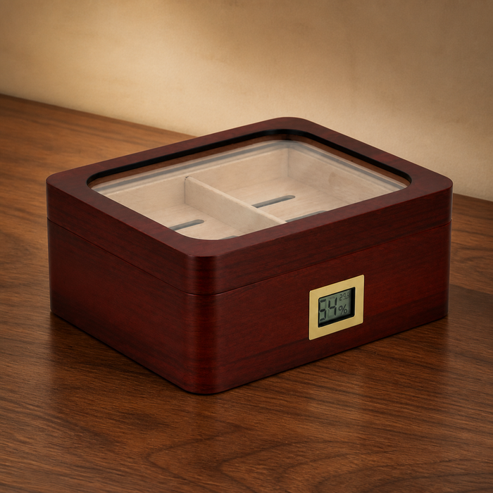 Walnut Glass-Top Cigar Humidor